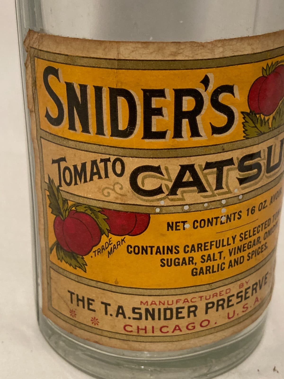 c1920s Snider's Tomato Catsup the T. A. Snider Preserve Co. Chicago, Illinois 2