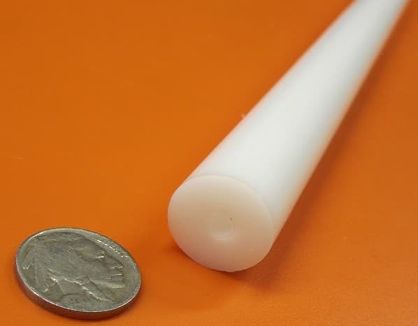 Delrin Acetal White Tube 0.750" Oversize OD x .250" Undersize ID x 12" Length 5