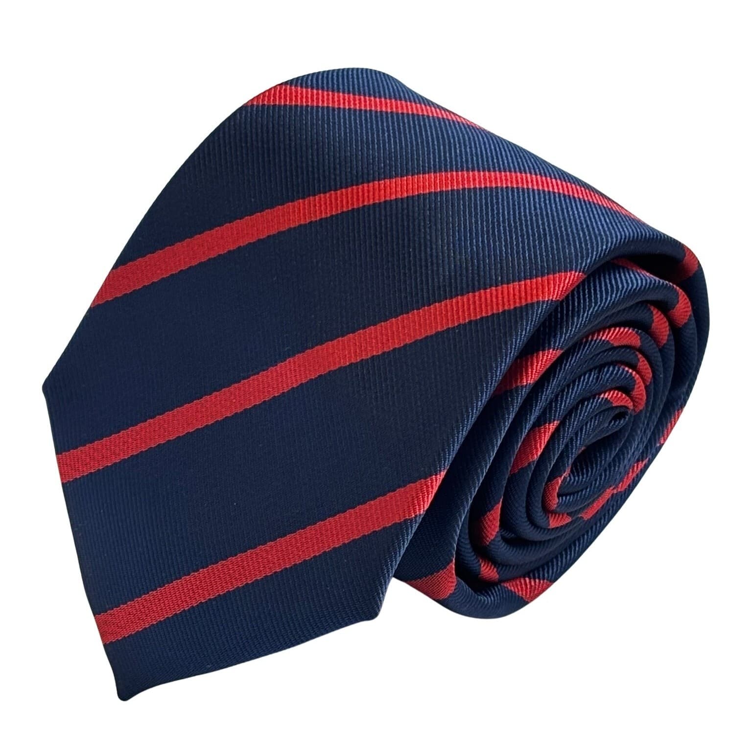 dark navy blue and red striped tie military school style by Frederick Thomas 2