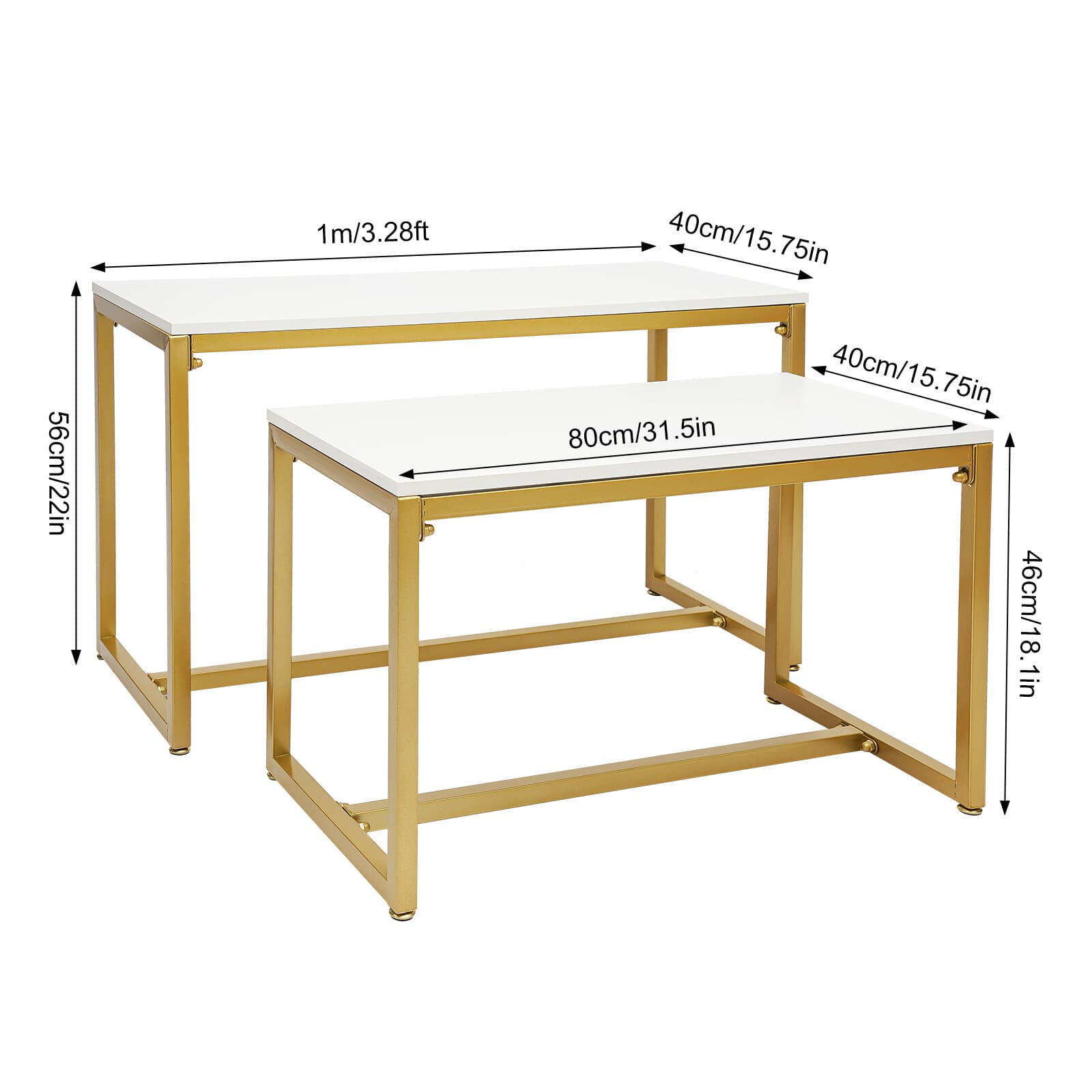 Modern Nesting Tables Retail Display Tables Shoes and Handbags Shelf 110lbs Load 2