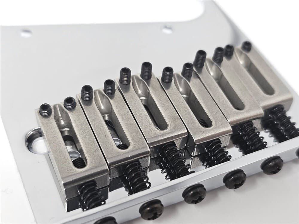 True Custom Shop® Gotoh Brass Bridge w/h Steel Saddles Fits Fender Modern Tele 3