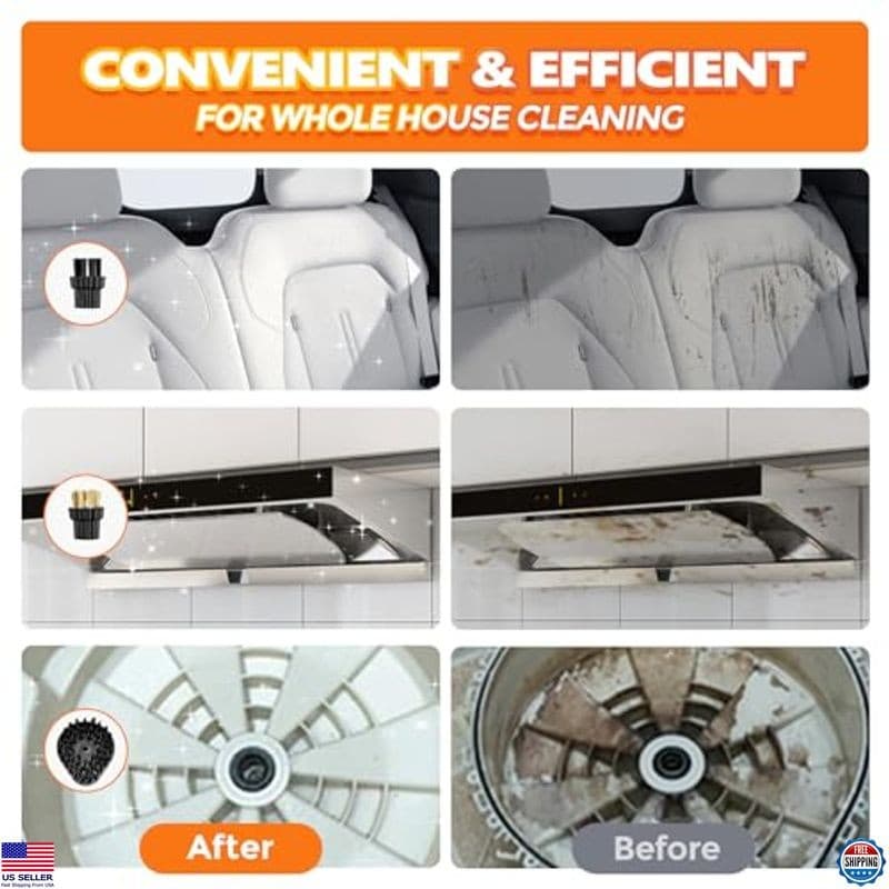 2500W Pressurized Steam Cleaner - Fast 15s Heating Handheld Portable Steamer 6