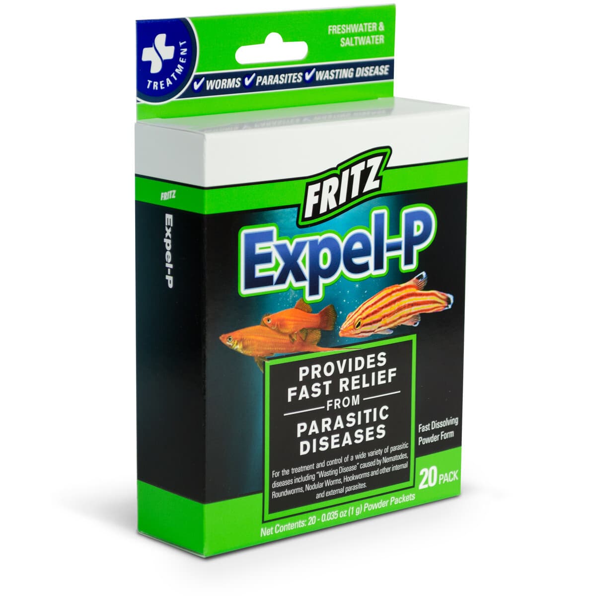 Fritz Expel-P 20 Count Provides Fast Relief from Parasitic Diseases for Fish