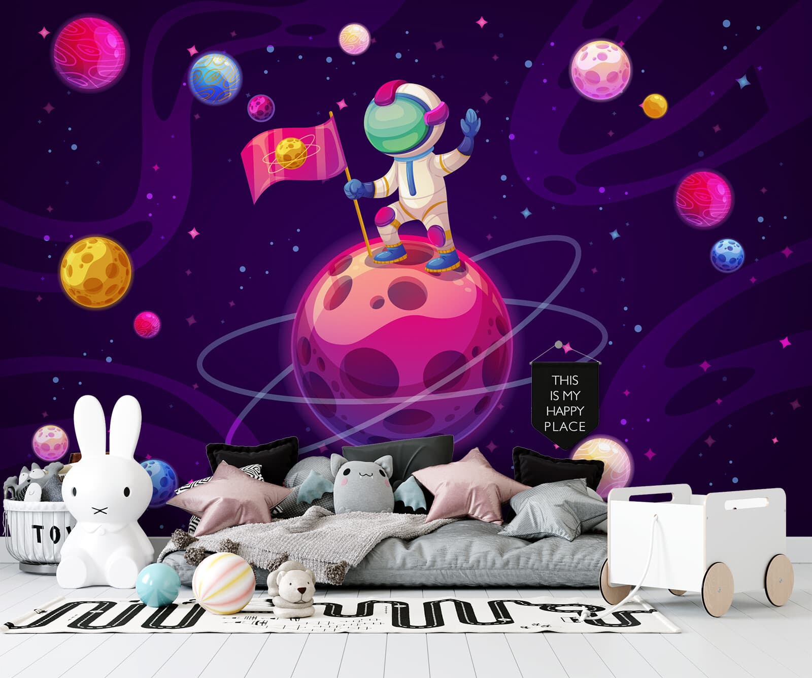 3D Cartoon Astronaut G6990 Wallpaper Wall Murals Removable Self-adhesive Erin