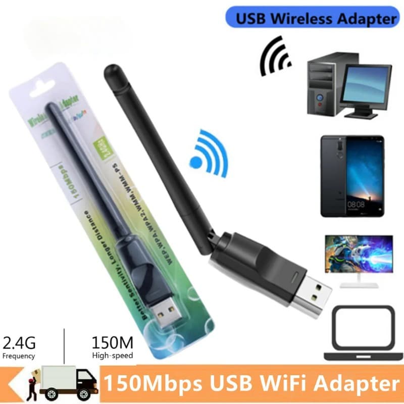 Mini USB WiFi Adapter 150Mbps WiFi 2.4GHz Wi-Fi Receive Transmit Dual Working 2