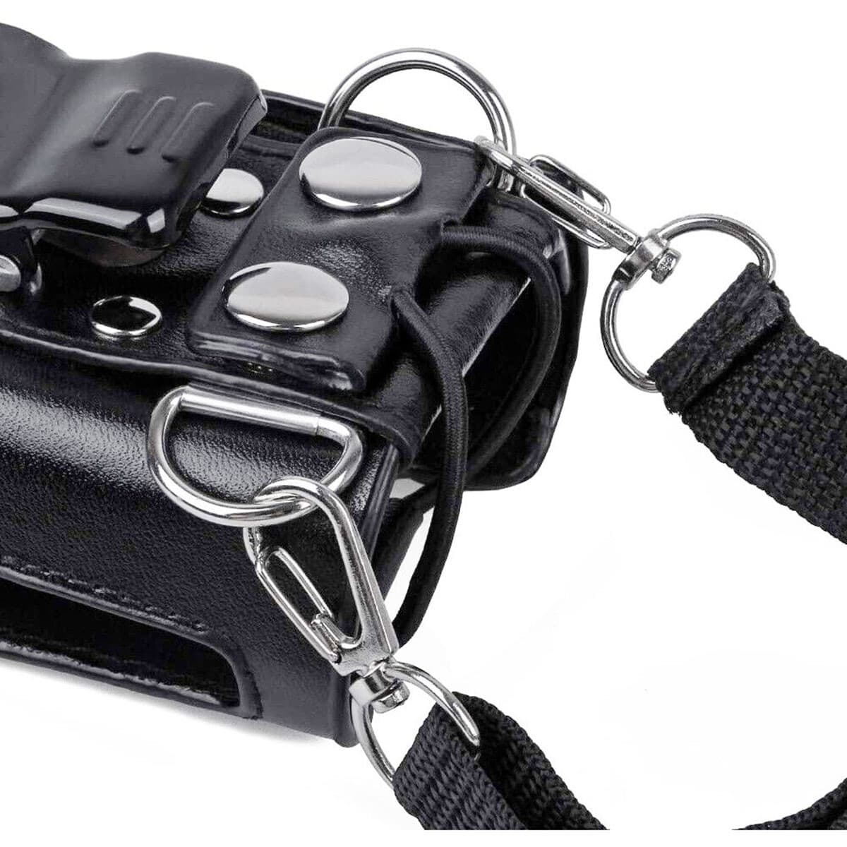 Hard Leather Case Carrying Holder Holster For Motorola Two Way Radio With Strap 6