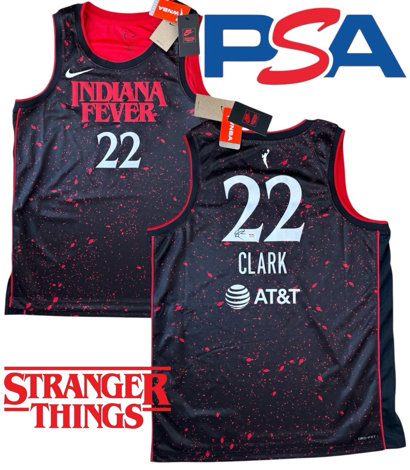 Caitlin Clark Signed 2025 Nike Authentic Rebel Stranger Things Jersey PSA AUTO