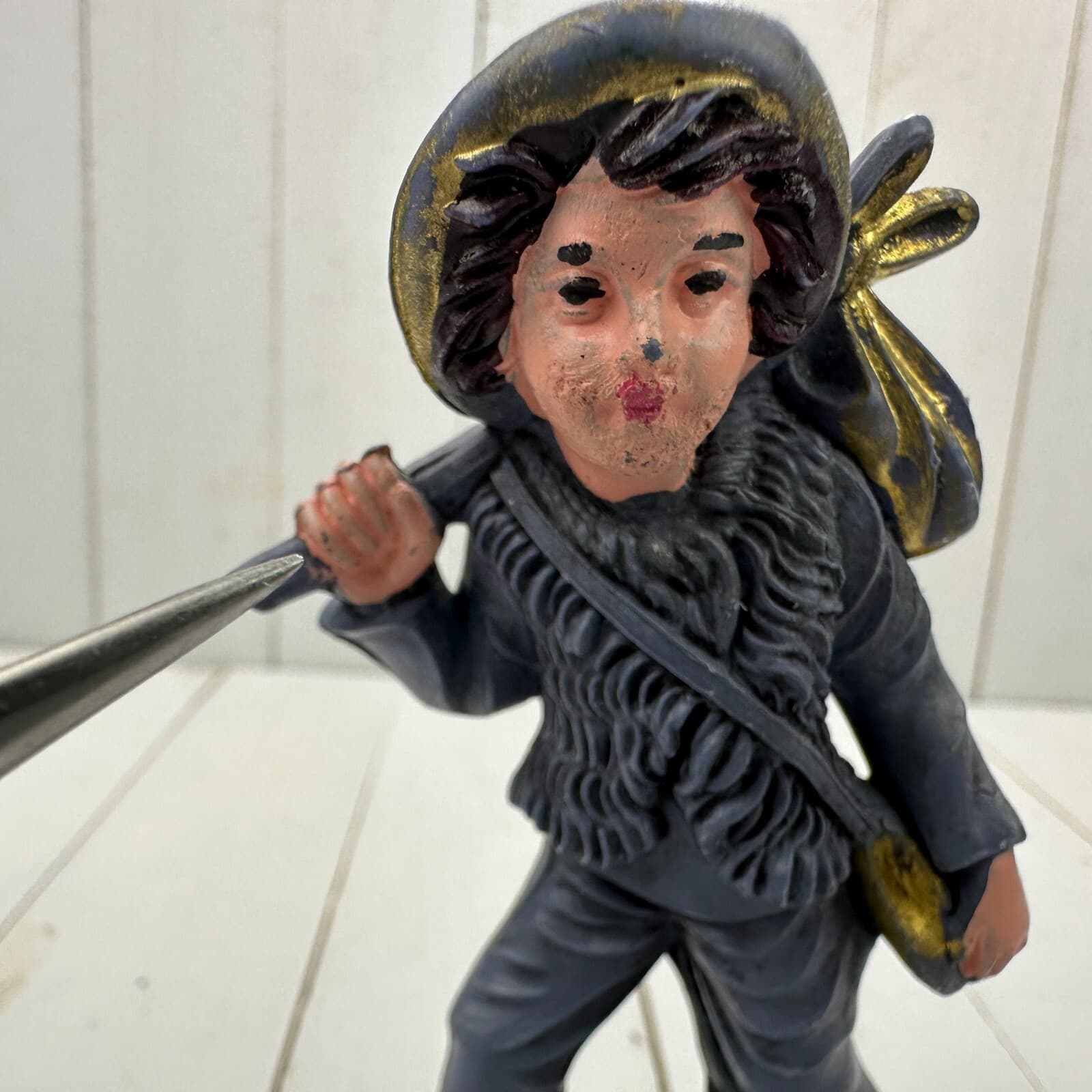 Vintage PURPLE Boy w Bindle Nativity Manger Figurine Figure ITALY Old 4.25" Rare 6