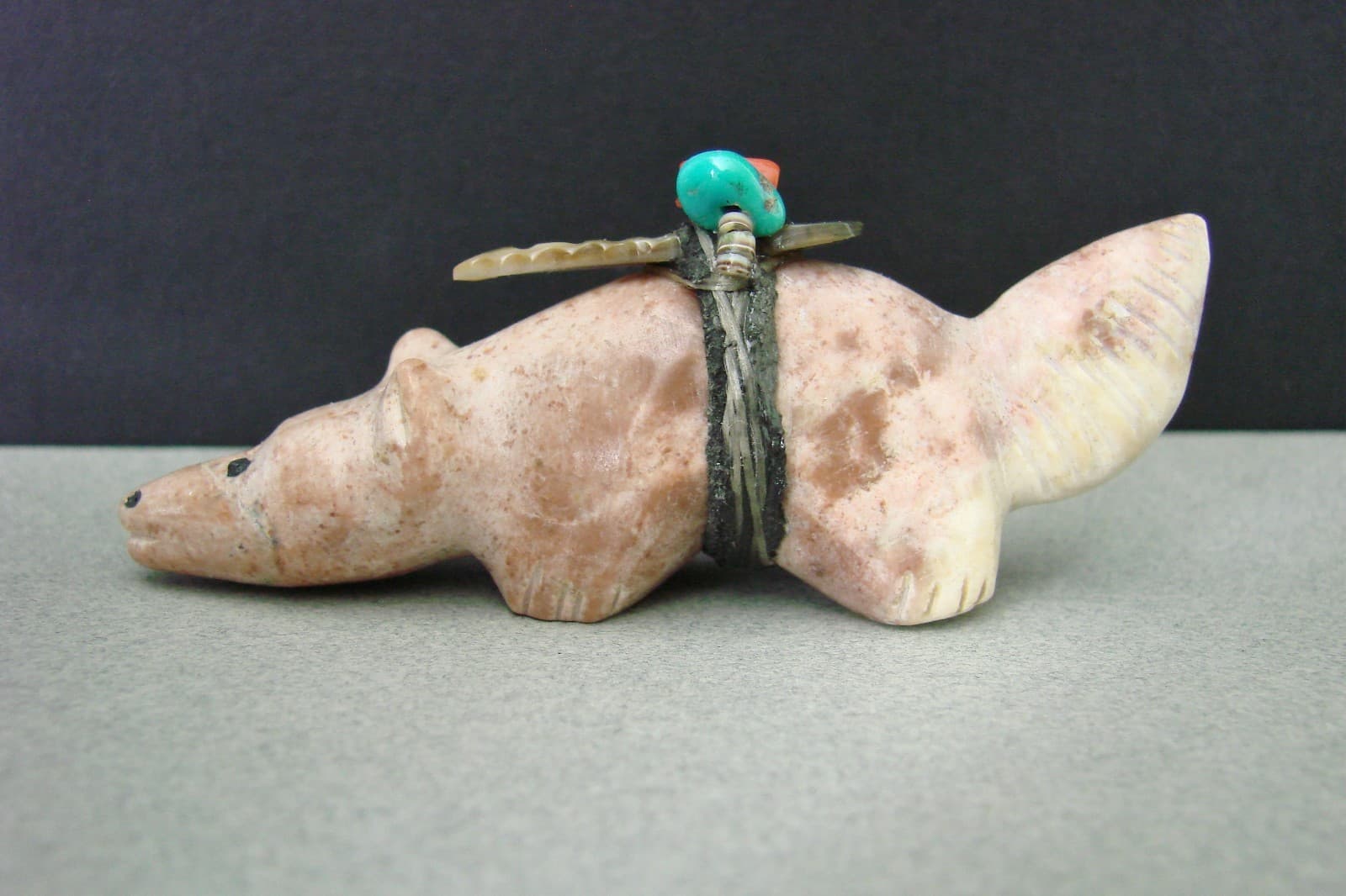 Vintage 1970's Native Zuni Bushy Tail Fetish Carving By Edna Leki  (d.) 6