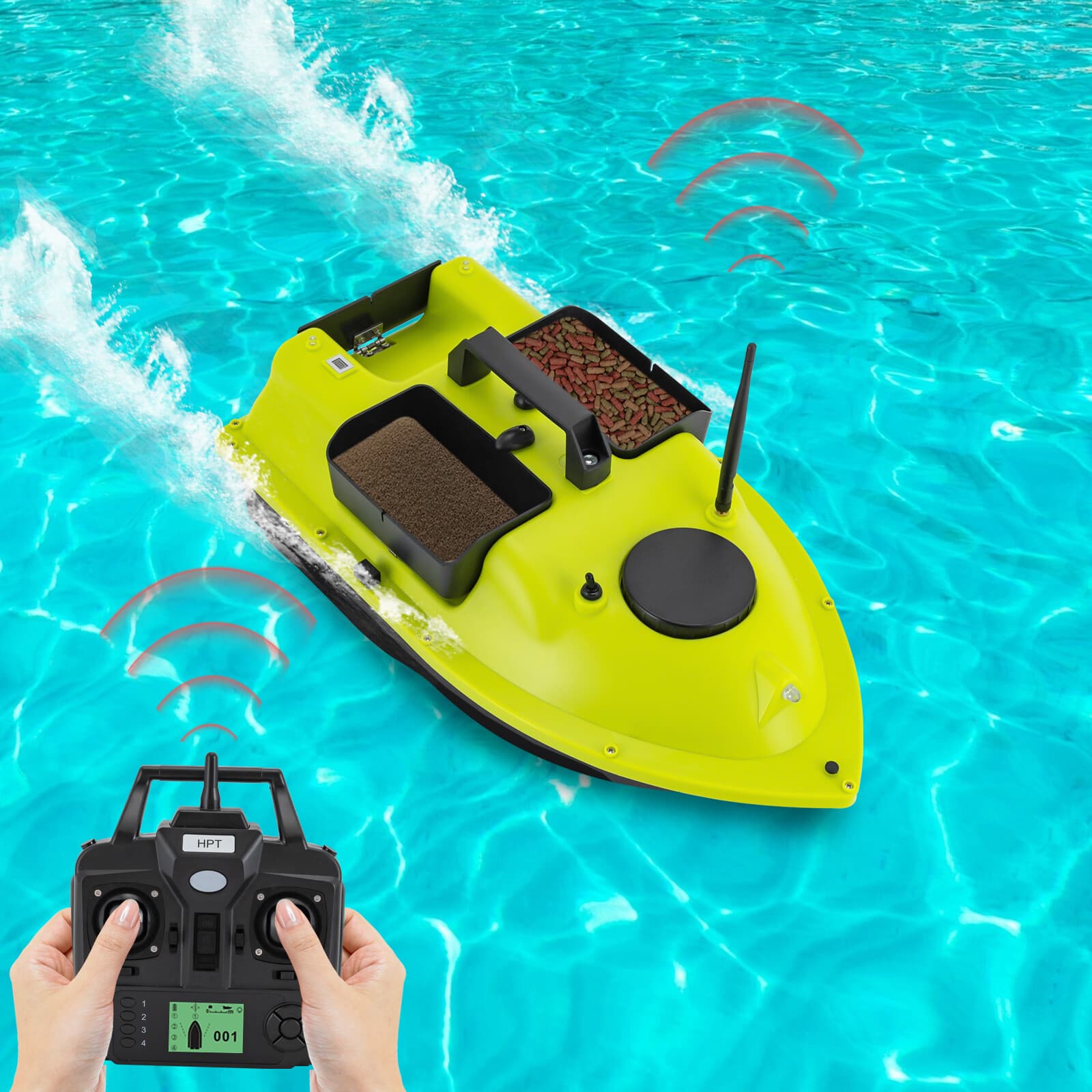 5200Mah RC Fishing Bait Boat RC Boat 2kg Loading 600M Night Light LED 2