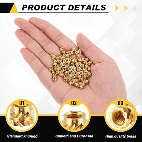 Pcs M3 Heat Inserts Brass Threaded Inserts 3D Printing Knurled M3 x D5 x L4 300 4