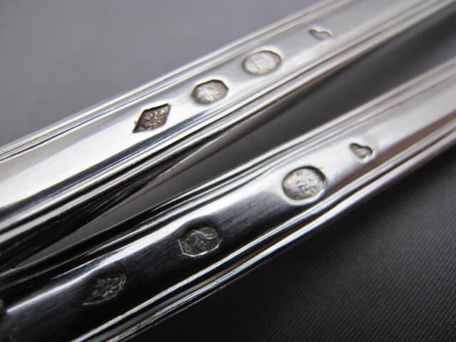 Pair NAPLOEONIC French THREAD Pattern PLATTER SPOONS-F-D NAUDIN 1797-1803 5