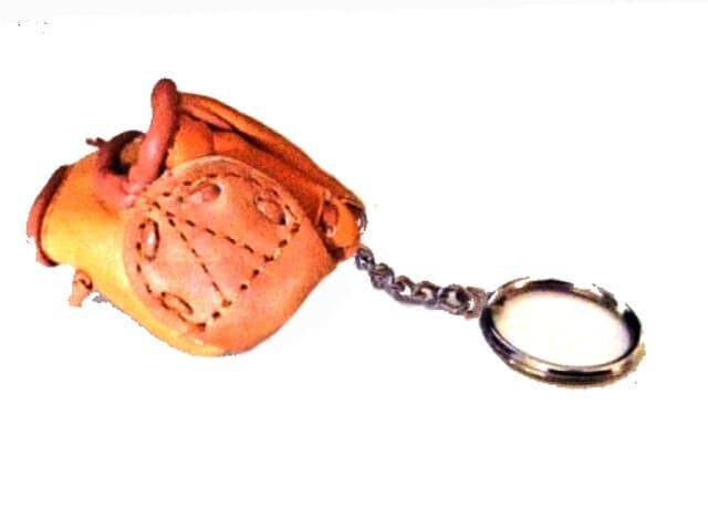 Baseball, Softball Glove, Key Ring Made of Real Leather 1" Round Split Key Ring 5