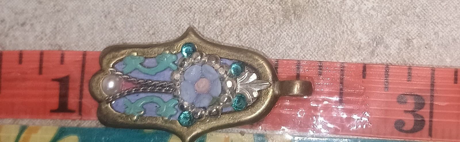 Hamsa Hand Made Pendant Israel Amulet Protection Judaism Judaica Blue Floral Mix 6
