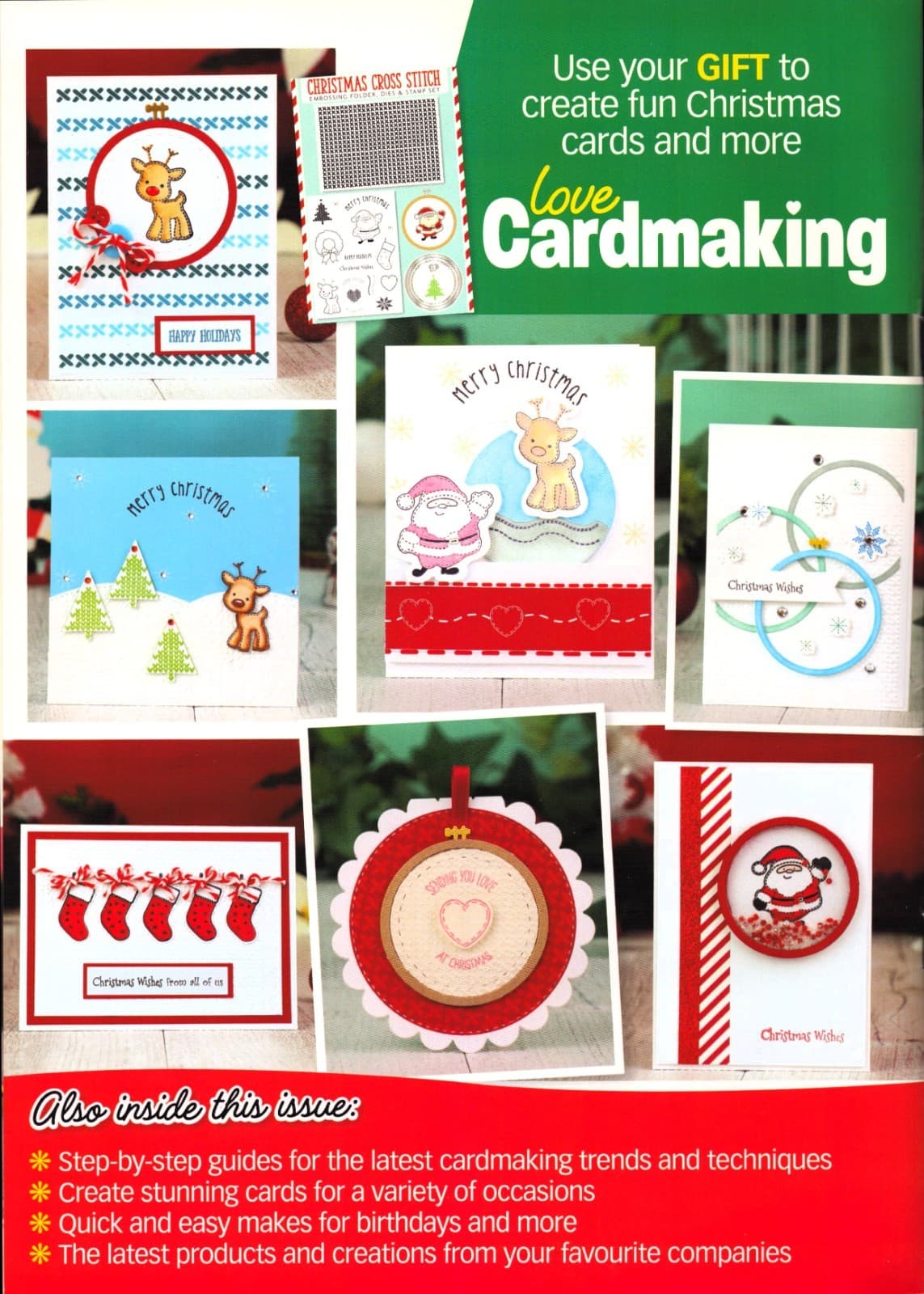 Christmas Cardmaking Magazine Issue 8 Embossing Folder Stamps and Dies 2