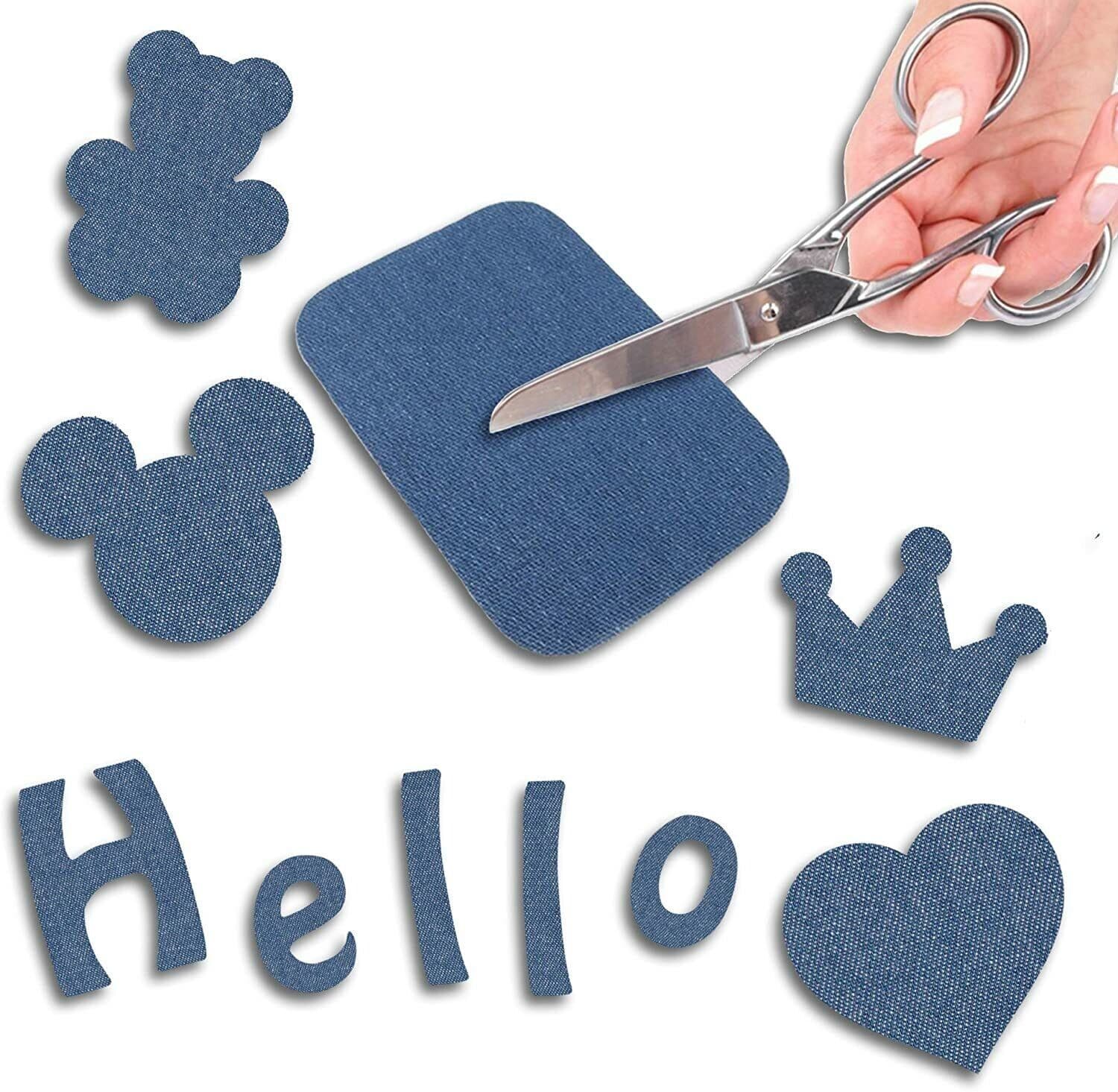 5 Colors DIY Iron on Denim Fabric Patches for Clothing Jeans Repair Kit（20pcs ） 6