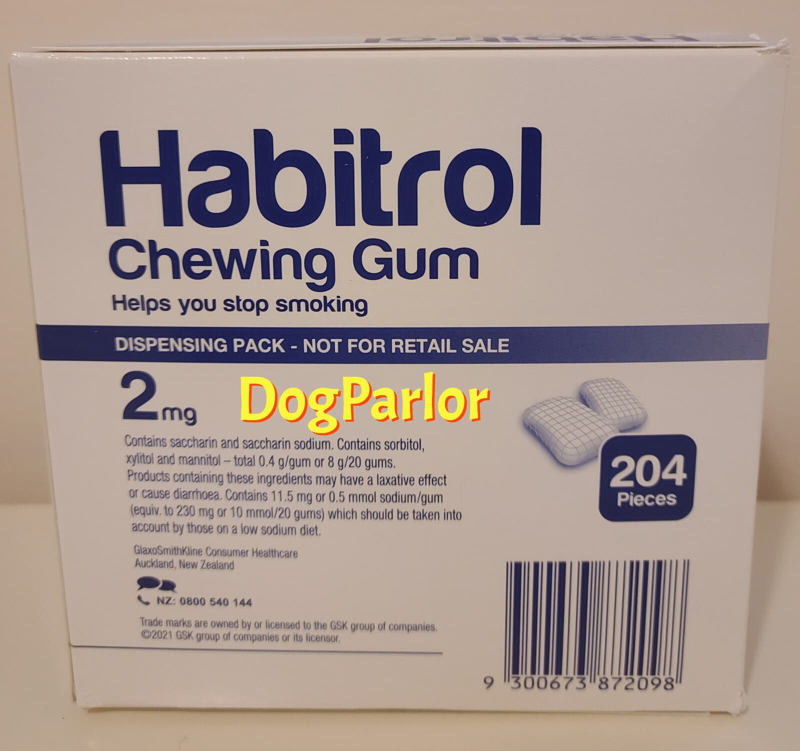 Habitrol Nicotine Gum 2mg Mint Bulk 2 Boxes = 408 Pieces Fresh 09/2027 2