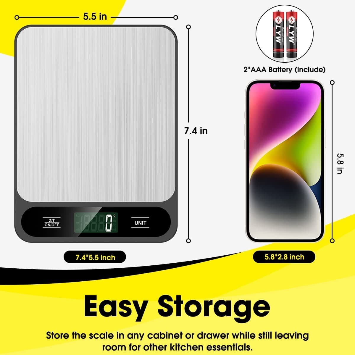 Food Scale, 10kg/22lb Digital Kitchen Scale Weight Grams and Ounces for Baking 2