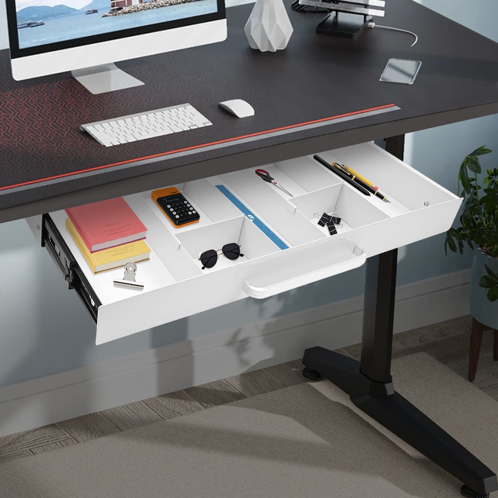 21.5*10.2*2.1inch Drawer Storage Organizer, Iron Pull-out Drawer Modern 2