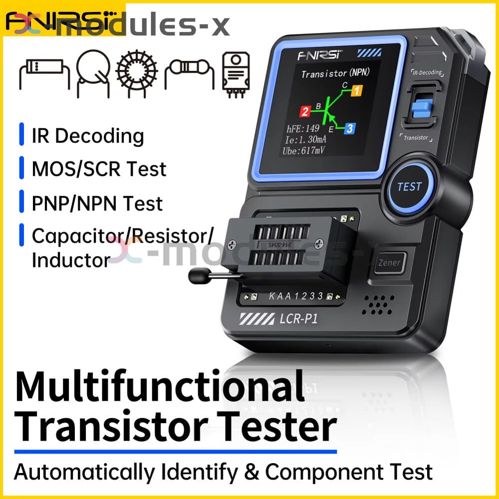 FNIRSI LCR-P1 Transistor Tester Multifunction LCR ESR NPN PNP SMD Test Meter DIY 2