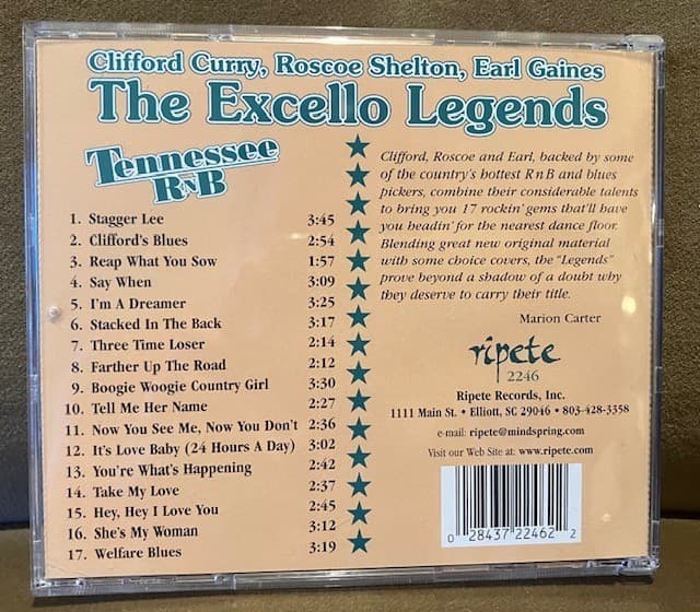 Excello Legends - AUTOGRAPHS by Clifford Curry, Roscoe Shelton, Earl Gaines  CD 3