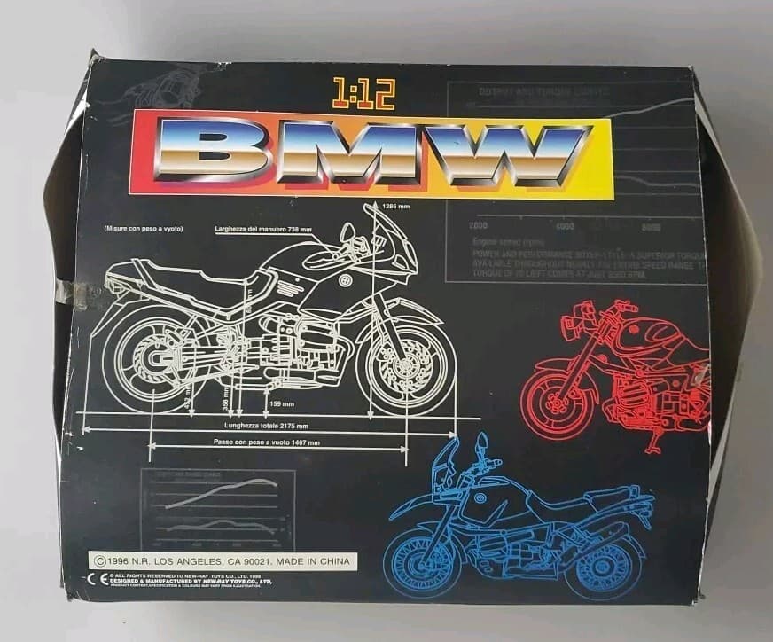 BMW R1100RS R1100R R1100GS VINTAGE 1996 NEW-RAY MOTORCYCLE 1:12 MODEL R1100 1100 6