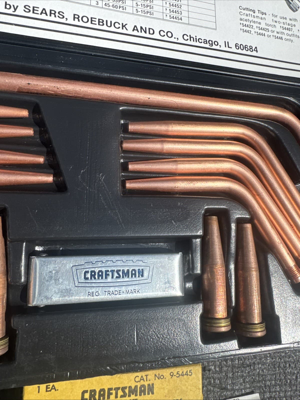 Sears Craftsman USA Nos 2 Stage Oxy Acetylene Deluxe Tip Set 54472 Catalog Only 6
