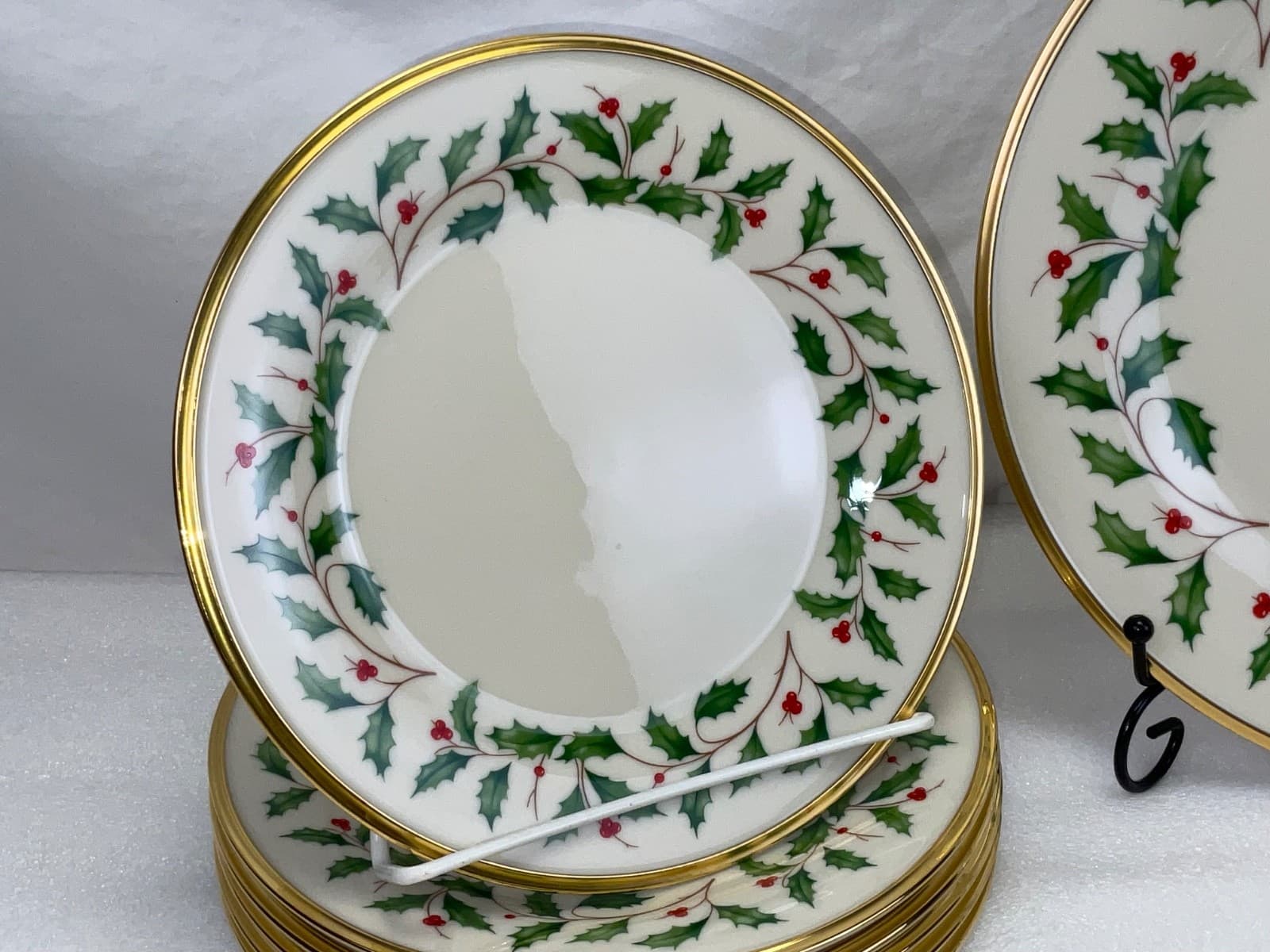 Lenox China Holiday Set Service For SIX  26 pc Holly Wreath Dimension Collection 3