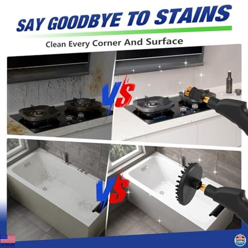 TOTTE 2500W Handheld Steam Cleaner - Portable 6-Gear with 3 Brushes for Floors 4