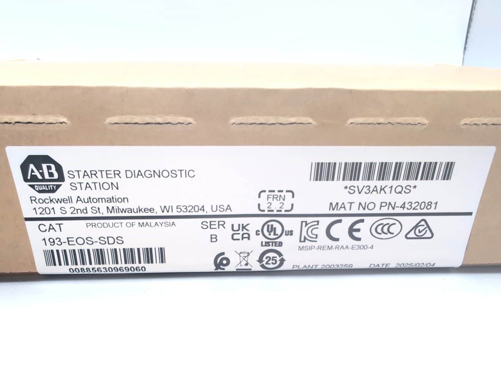 Allen Bradley 193-EOS-SDS Ser B E300 Relay Diagnostic Station *NEW* NO TARIFFS! 2