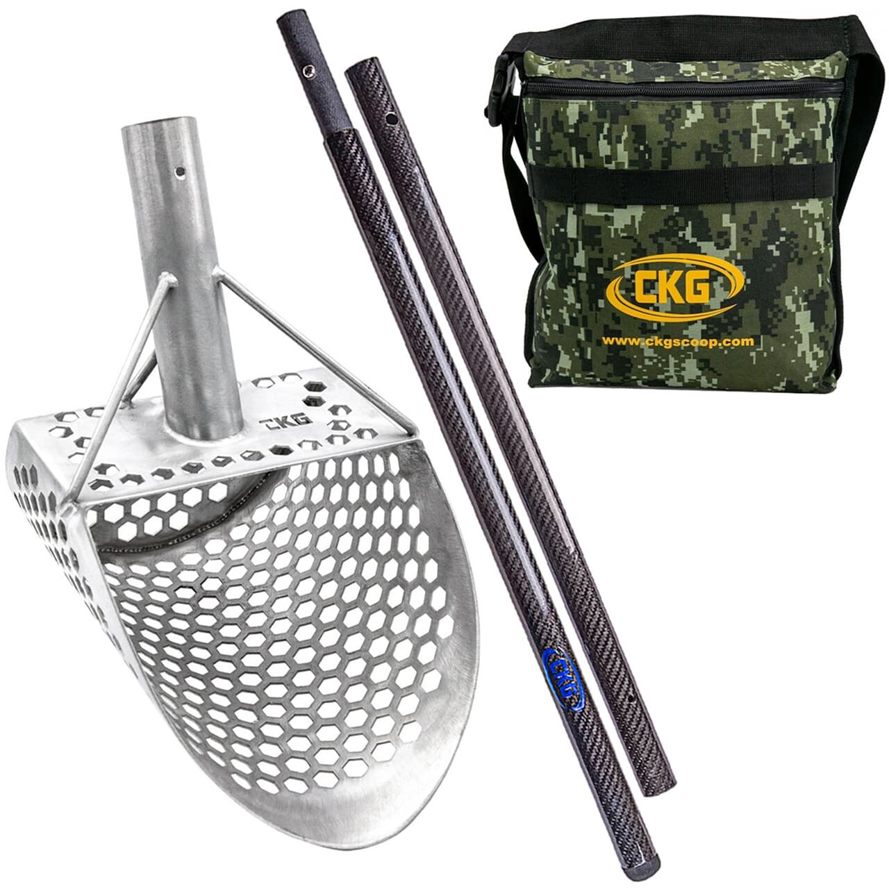 CKG Sand Scoop Handle Pole Metal Detecting Carbon Rod Detector Shovel USED