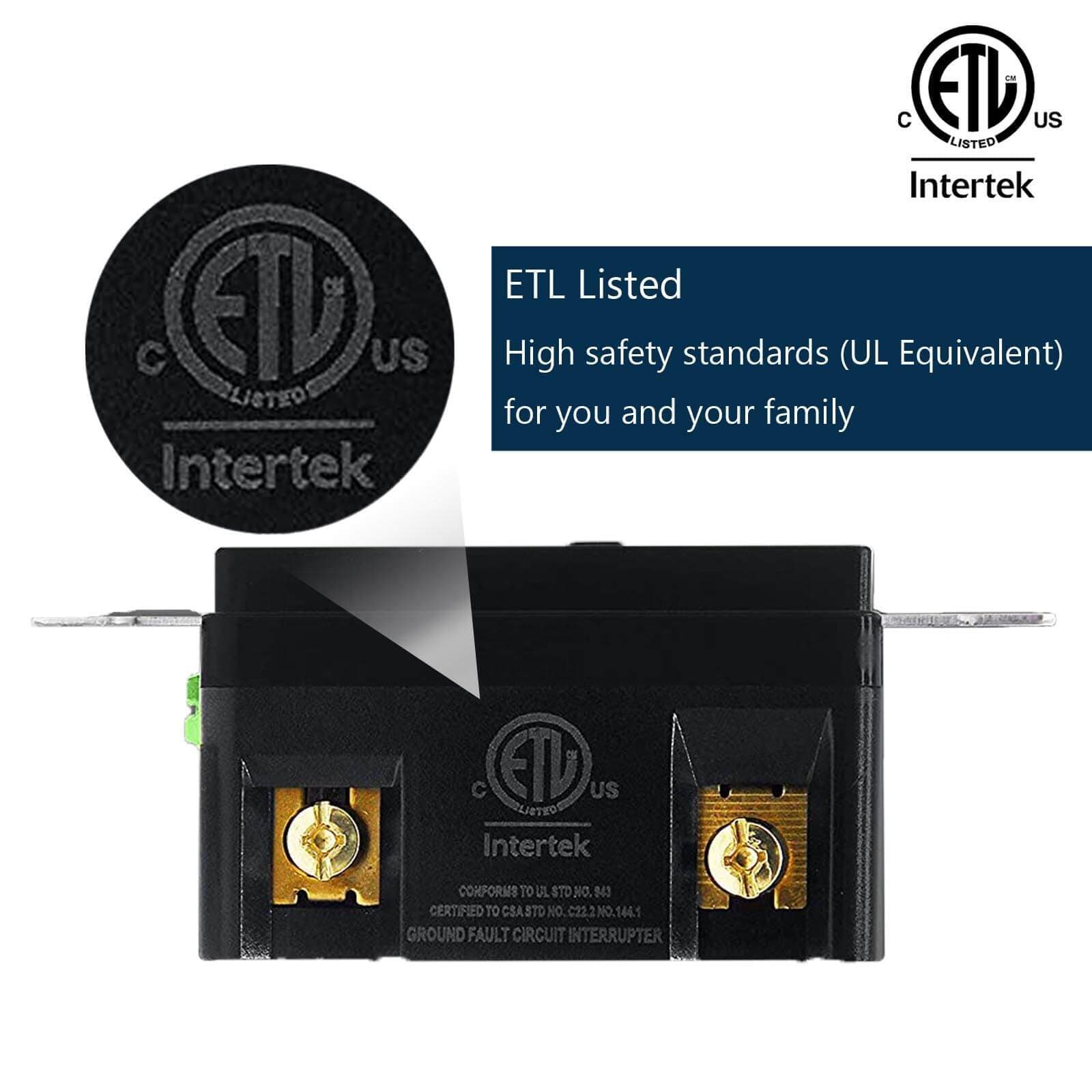 20× GFCI Outlet 15Amp GFI Receptacle Tamper-Resistant WR TR Electric Plugs Black 3