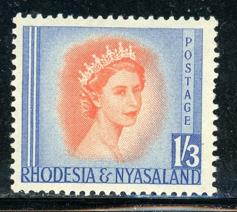 RHODESIA & NYASALAND 150 SG10 MH 1954-56 1sh3p QEII Definitive CV$7