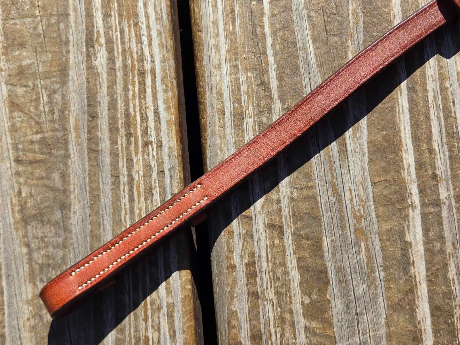 CWD Brown Leather SINGLE Cheekpiece - Bridle Replacement Part - 12" L 3