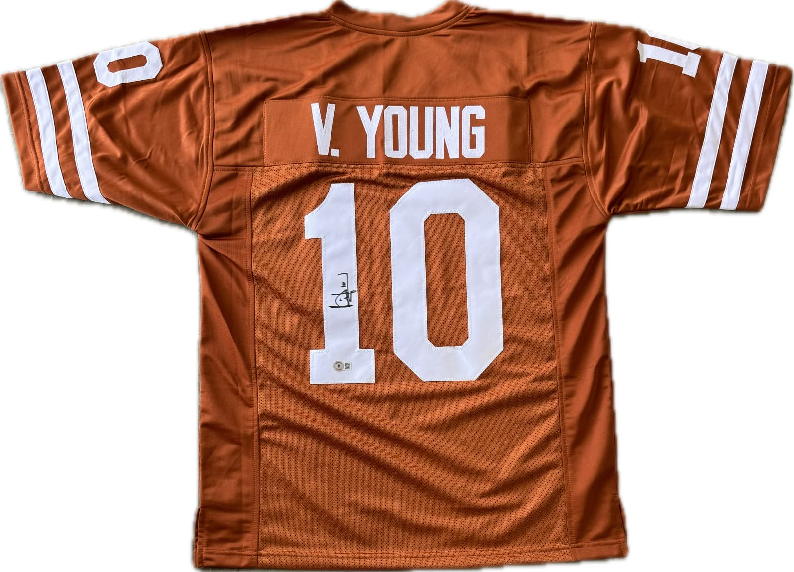 Vince Young Signed Autographed Custom Orange Jersey Beckett Authentic