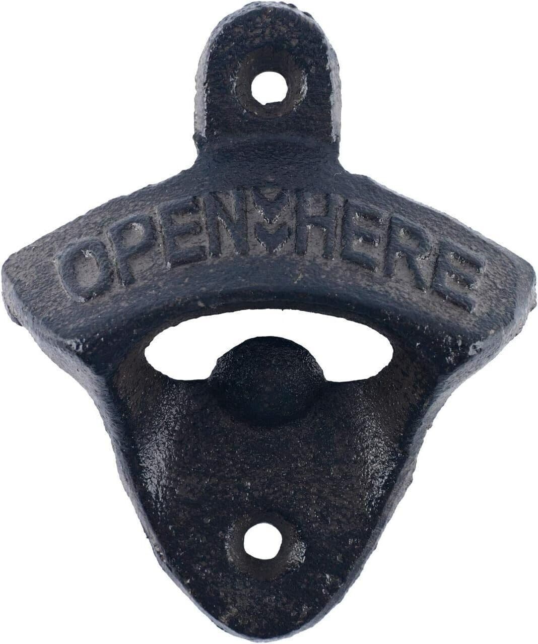 4 Pack Stainless Steel Black Wall Mount Beer soda Bottle Opener Tools w/ Screws 4