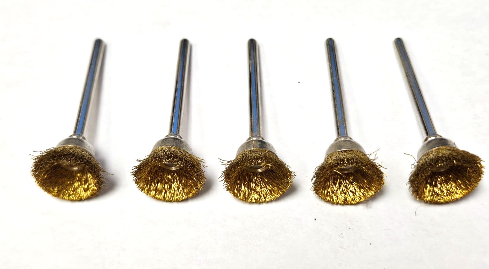 26075 Weiler Miniature Brass Wire Cup Brush 5/8" x 1/8" x .005" LOT OF 5 Dremel 2