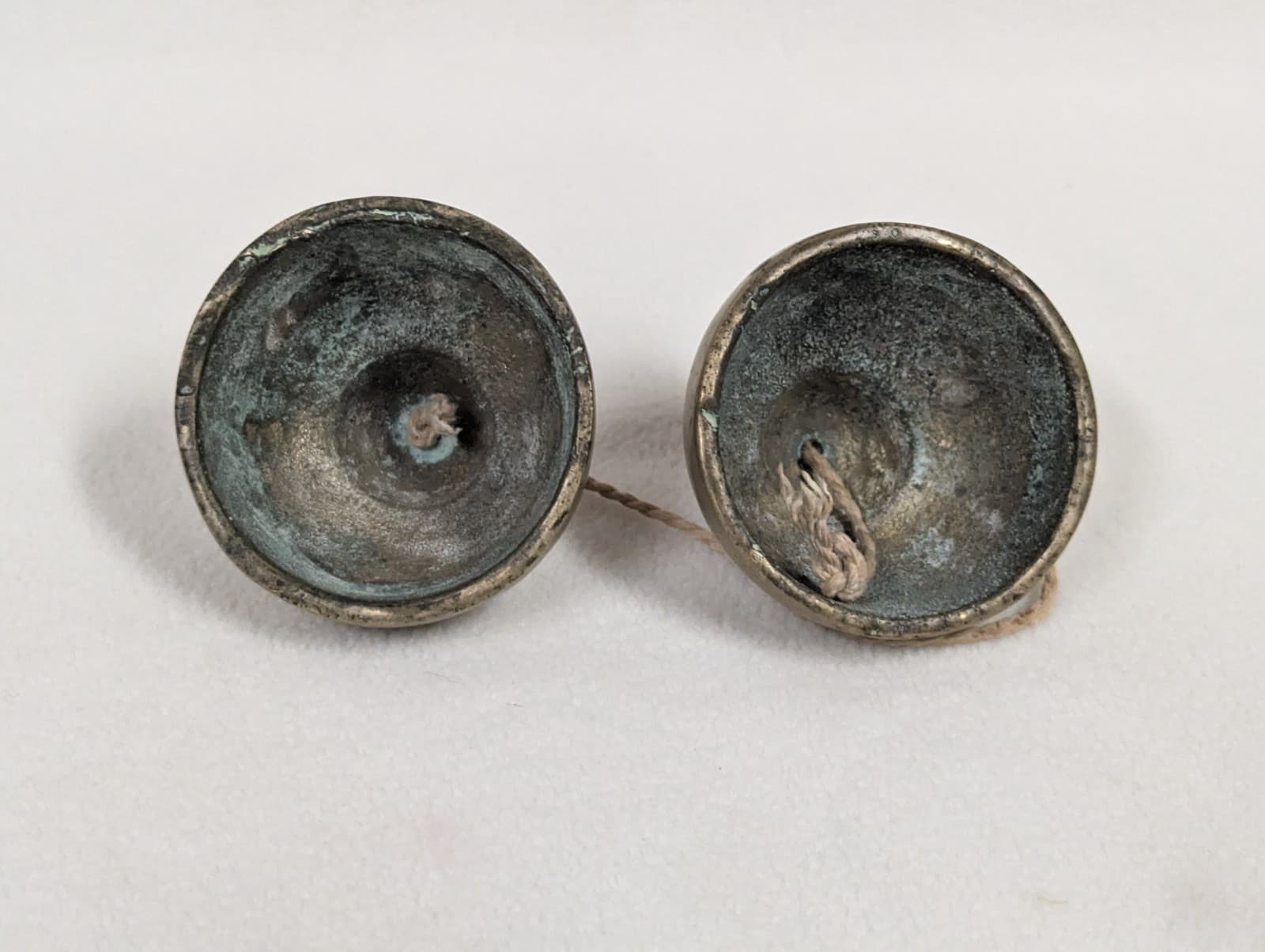 Vtg Antique Brass Chinese Finger Si Cymbals Clapper Musical Instrument Pengling 5