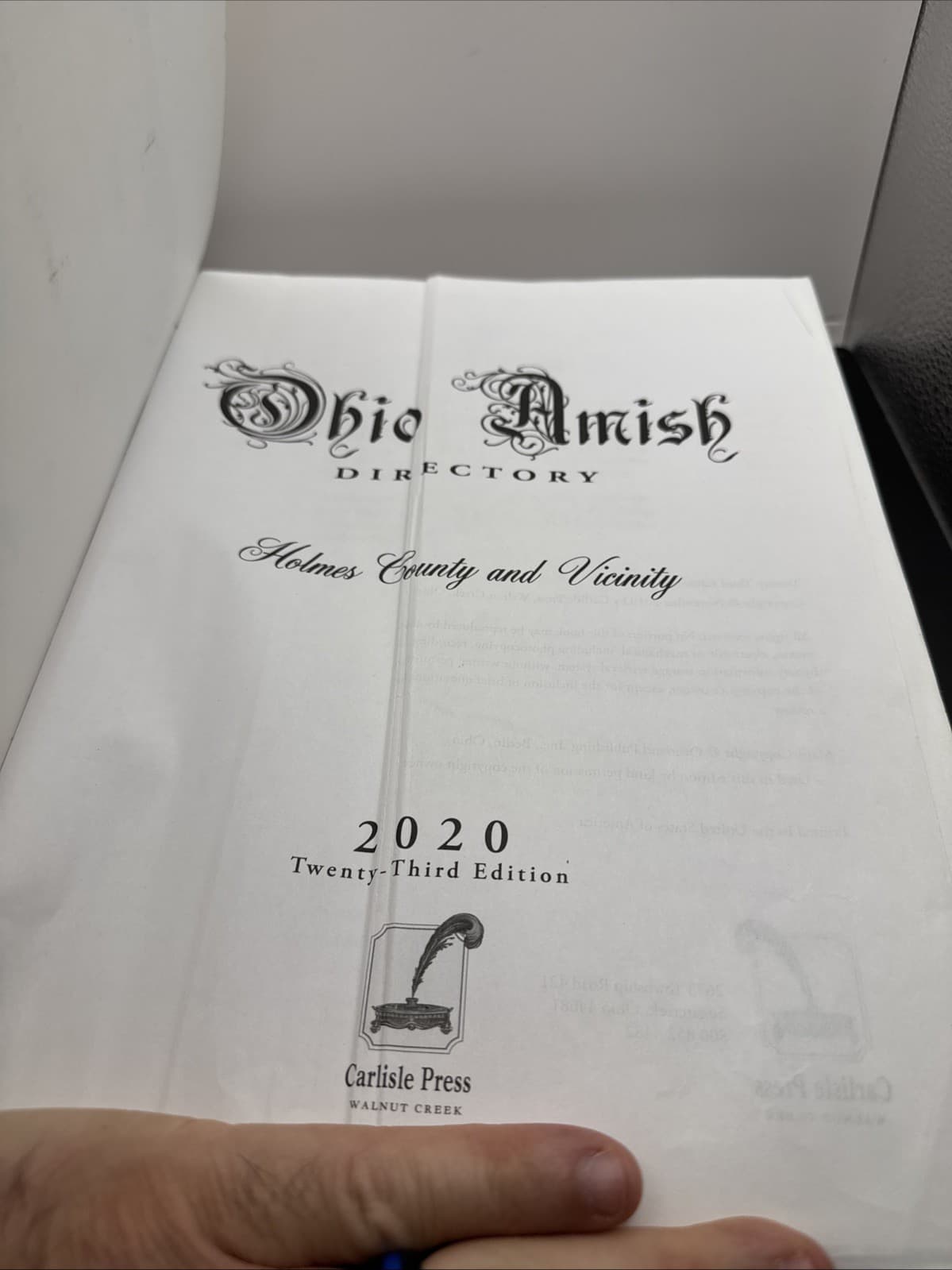 Ohio Amish Directory, Holmes County and Vicinity, 2020 P1 5