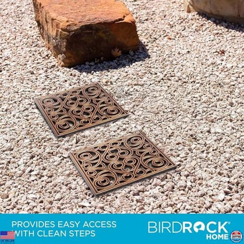 BIRDROCK HOME Copper Decorative Rubber Stepping Stones - Set of 3 Garden Pavers 5