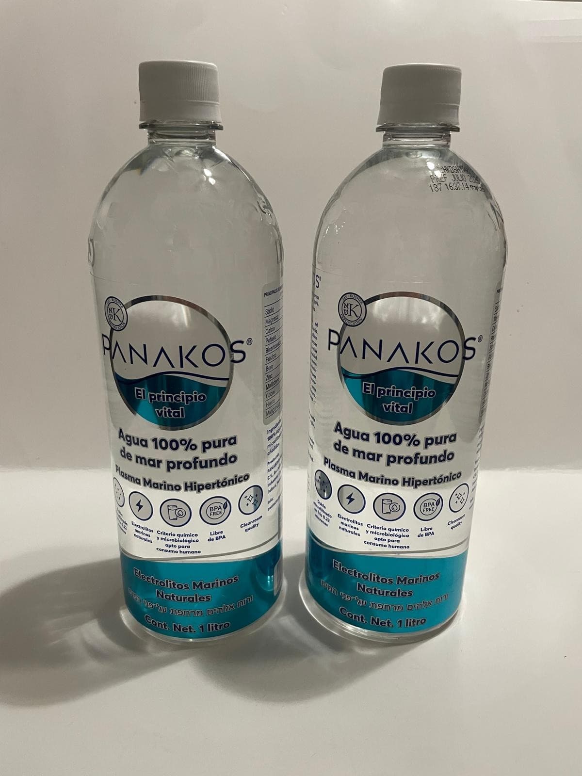 Lot Of 2 Bottles of 1 Lt. SEA WATER Agua De Mar Pure Marine  Lt. Exp July 2026 6