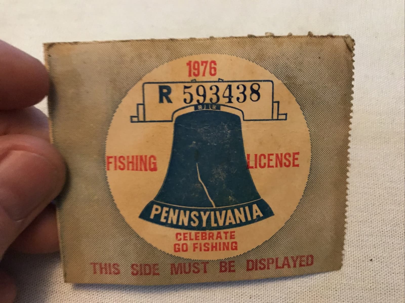 1976 Pennsylvania Vintage Fishing License In Case