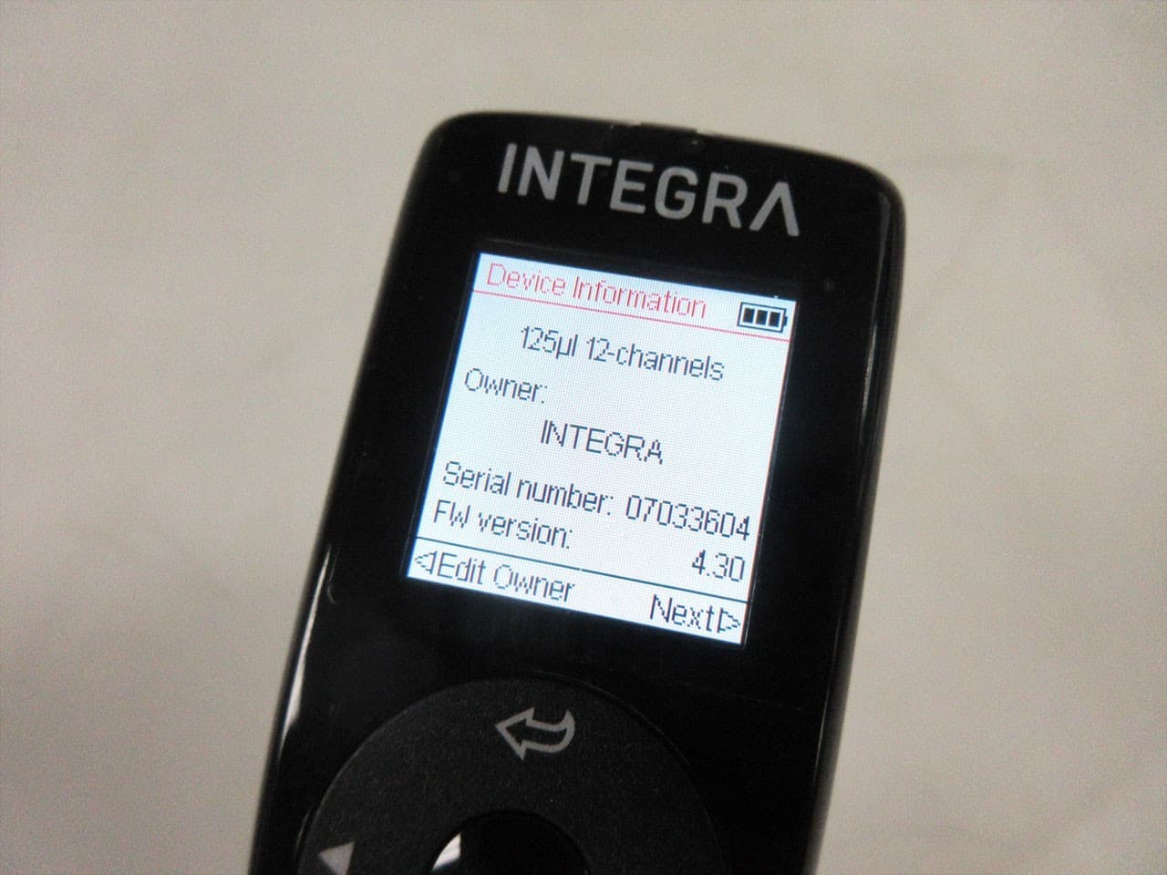 INTEGRA VIAFLO 125 uL 12 CHANNEL LIGHTWEIGHT ELECTRONIC PIPETTE 4632 5