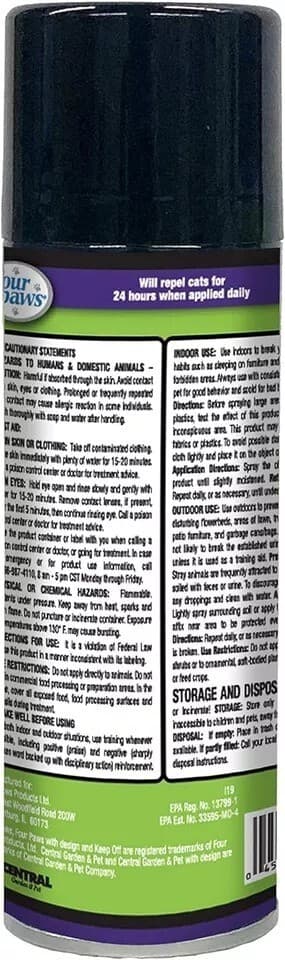 Keep Off! Cat Repellent Spray Outdoors & Indoor 6 Ounces 24-HOUR PROTECTION New 3