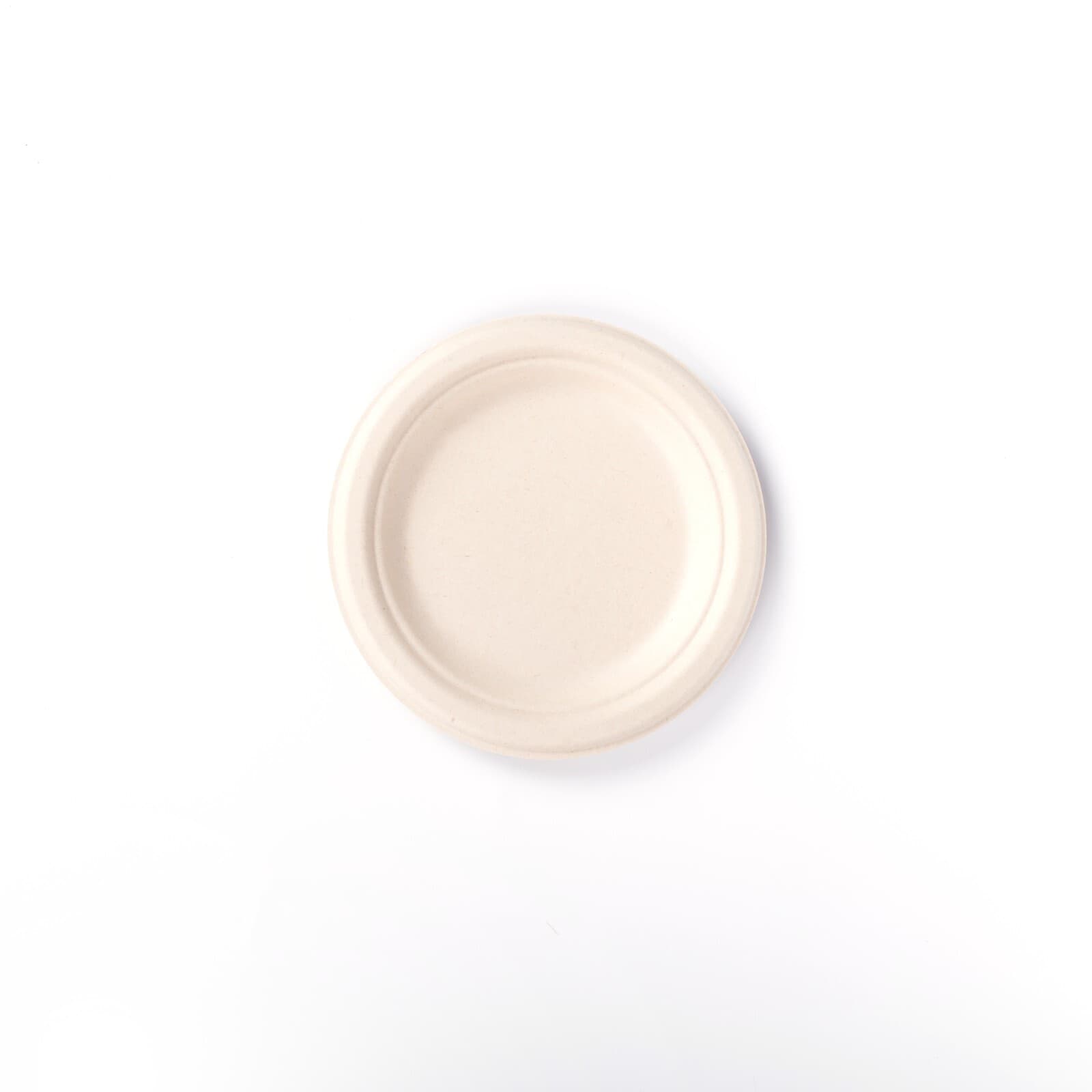 Compostable 6 Inch Plates - Disposable Natural SugarCane Bagasse Plates