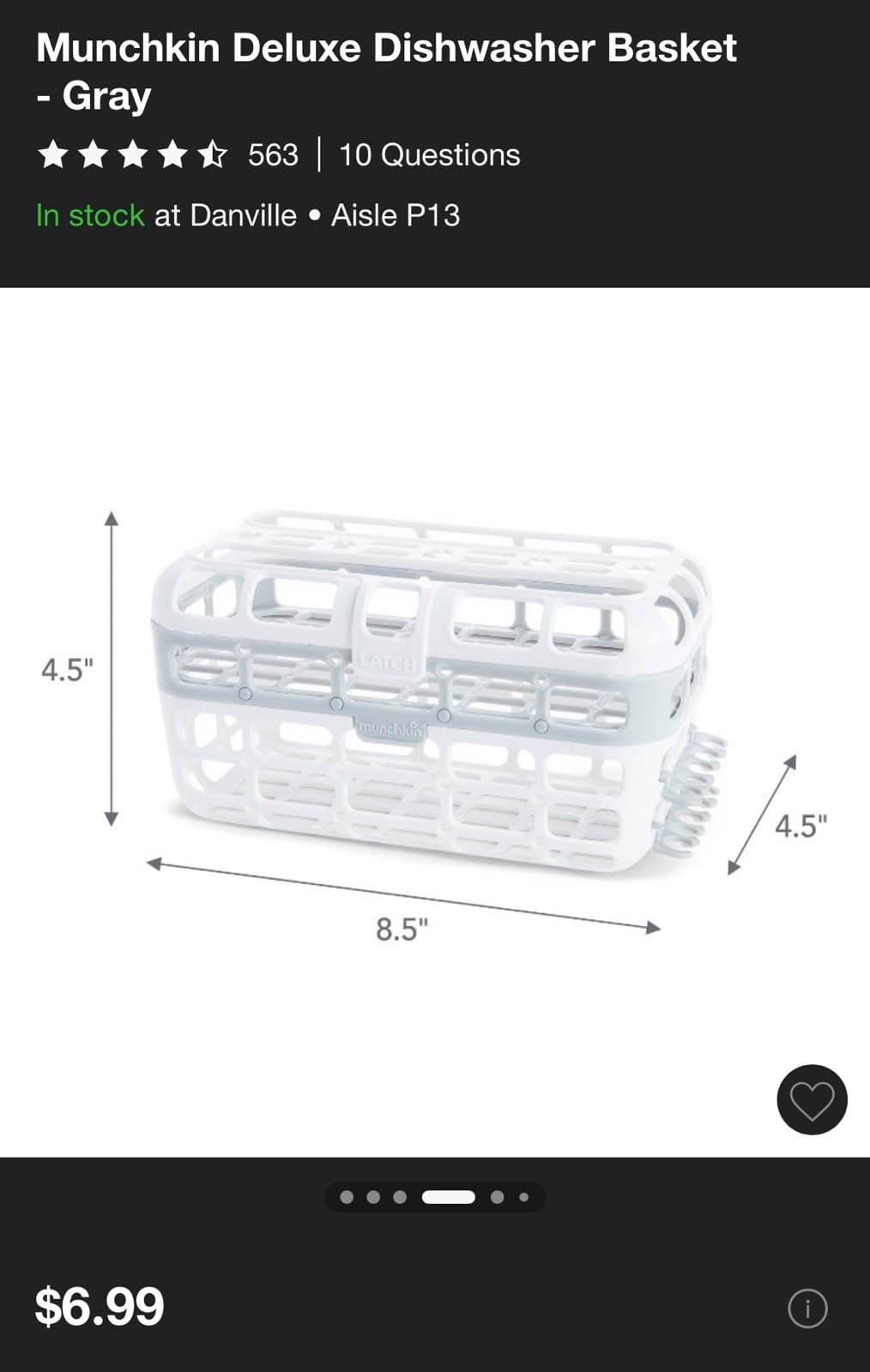 Munchkin Dishwasher Basket: For Bottle Parts/Accessories/Pathalate/BPA/PVC Free 2