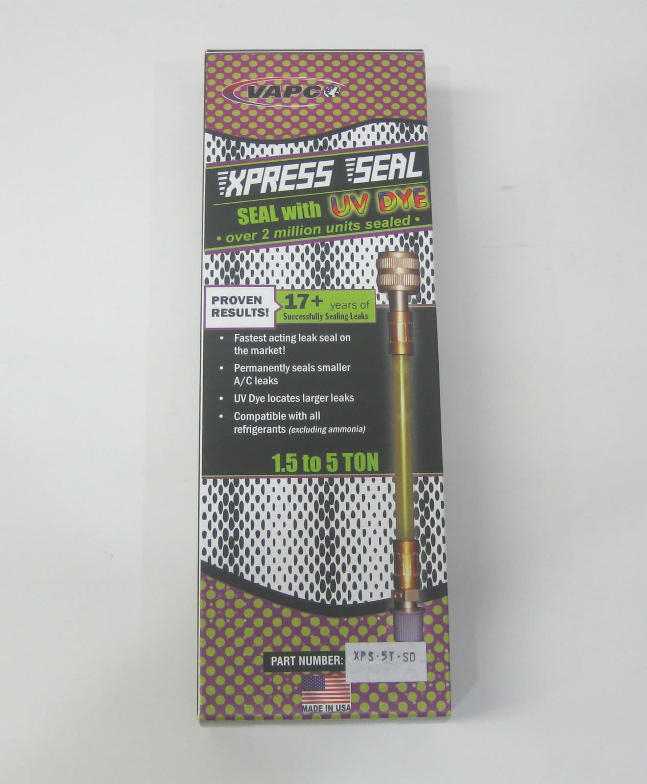 Vapco HVAC XPress Refrigerant Sealant w/ UV Dye 1.5 to 5 Ton XPS-5T-SD 4
