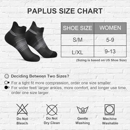  Ankle Compression Socks for Women 6 Pairs, Large-X-Large Black（6 Pairs） 3