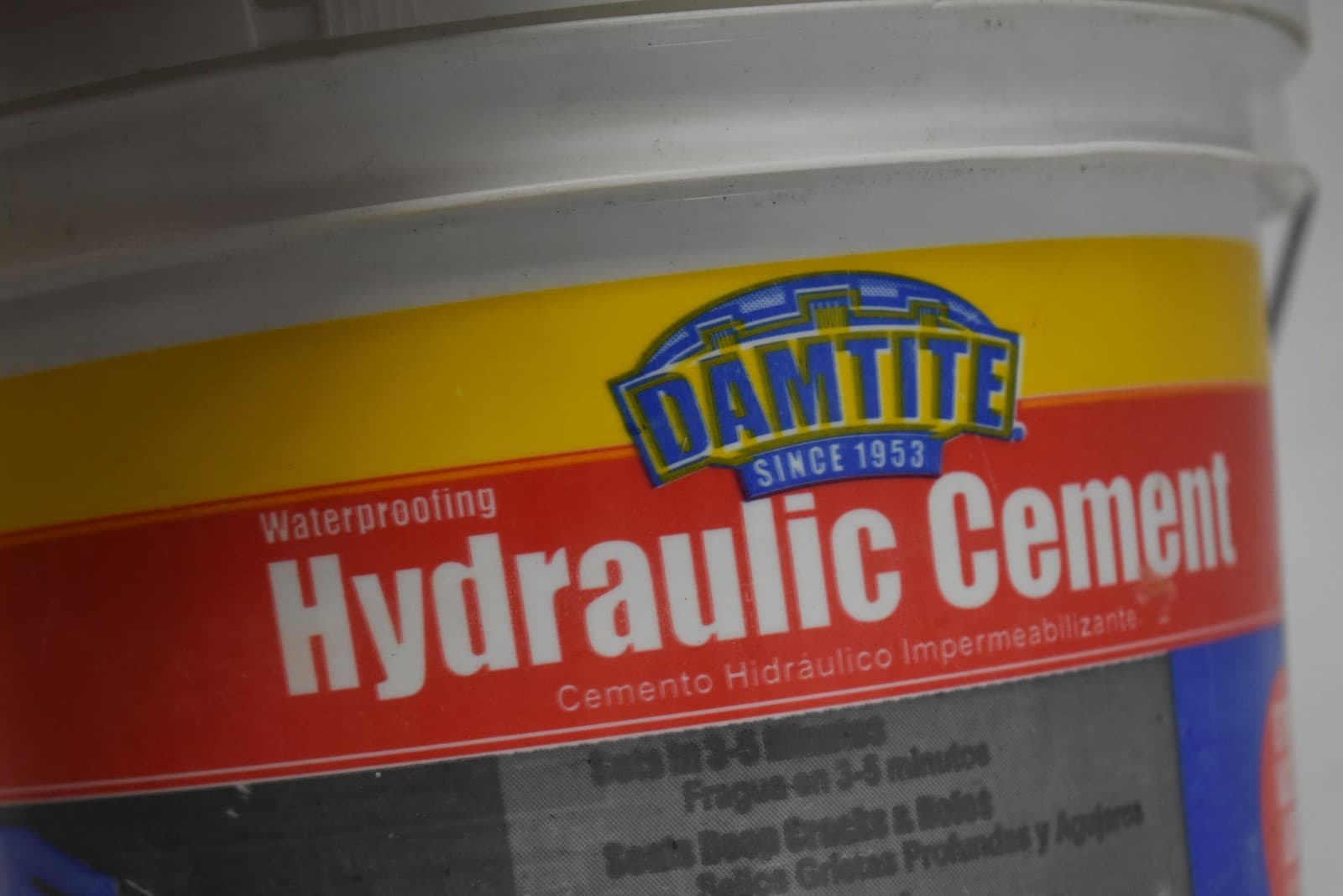 Damtite Hydraulic Cement Waterproofing 10 lb Bucket Stops Water Leaks 07121 3