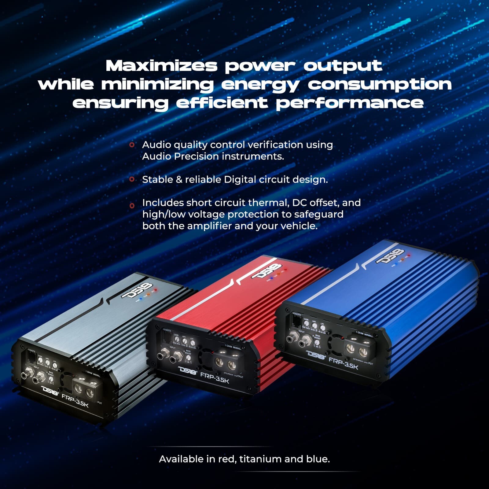 DS18 FRP-3.5K/RD 1-Channel Amplifier Full-Range Class D 3500W RMS @ 1-ohm 4